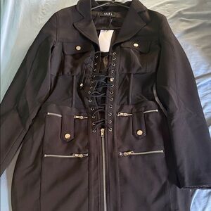 AKIRA Black Lace-Up Dress